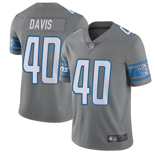 Detroit Lions Limited Steel Men Jarrad Davis Jersey NFL Football #40 Rush Vapor Untouchable